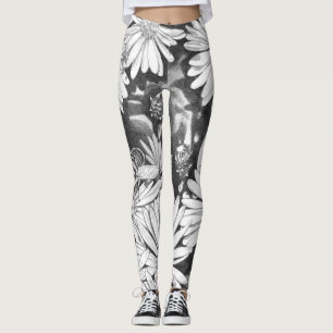 Leggings Pantalon extensible d'art de fleur de guêtres