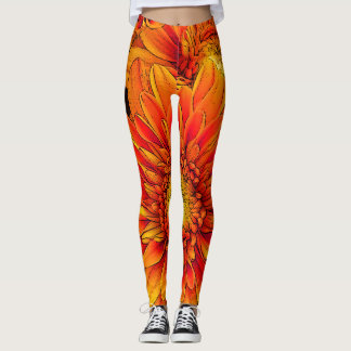Leggings Pantalon/guêtres de yoga d'éclat d'orange