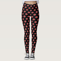 Pantalon rouge de baiser de noir de guêtres