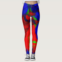 Pantalon vert-bleu rouge abstrait lumineux de