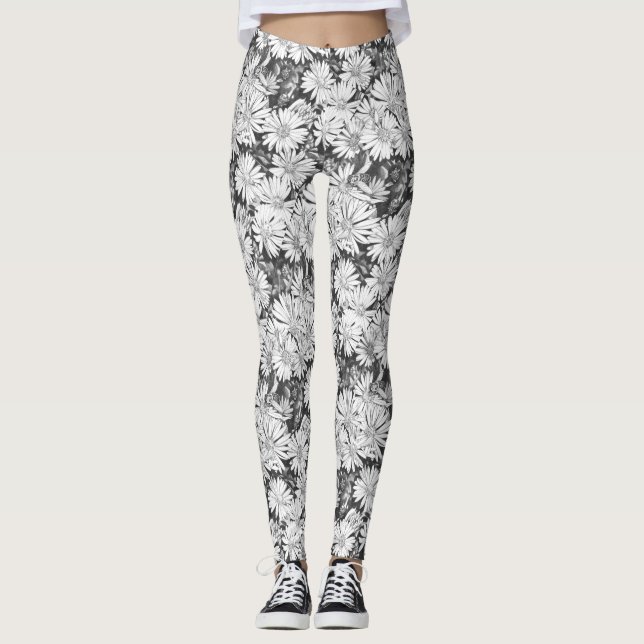 Leggings Pantalons à fleurs d'abeilles (Devant)