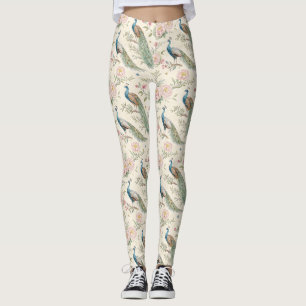 Leggings Paon Élégant Floral Vintage (6)