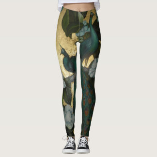Leggings Paons dans un arbre de magnolia