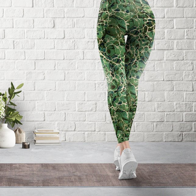 Leggings Papier marbré vert Jambes Vintages (Créateur téléchargé)