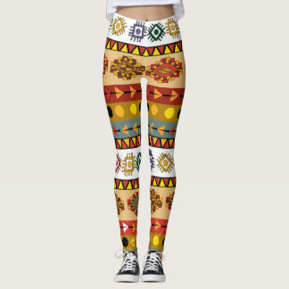 Leggings Papier peint tribal, design artistique ethnique.
