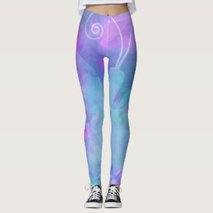 Leggings Papillon Aquarelle Pastel Abstrait Printemps