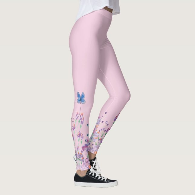 Leggings Papillon bleu en fleurs (Droite)