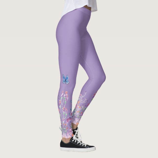 Leggings Papillon bleu en fleurs (Droite)