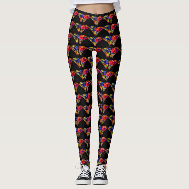 Leggings Papillon coloré cool style personnalisé Motif (Devant)