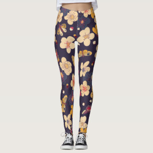 Leggings Papillon en fleurs de cerisier asiatique