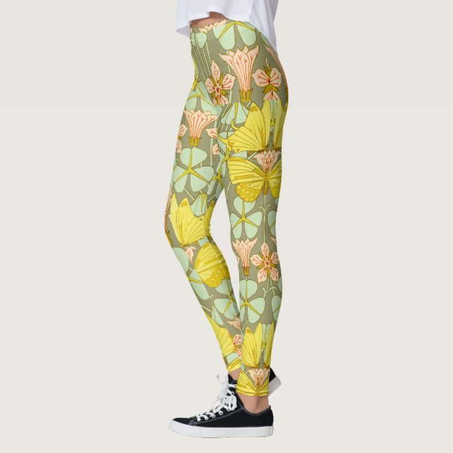 Leggings Papillon Floral Botanique coloré (Gauche)