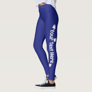 Leggings Papillon Personnalisé Bleu Marine Nom