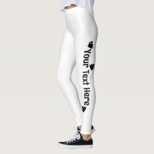 Leggings Papillon Personnalisé Nom Blanc et Noir