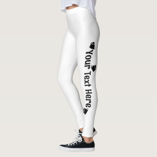 Leggings Papillon Personnalisé Nom Blanc et Noir