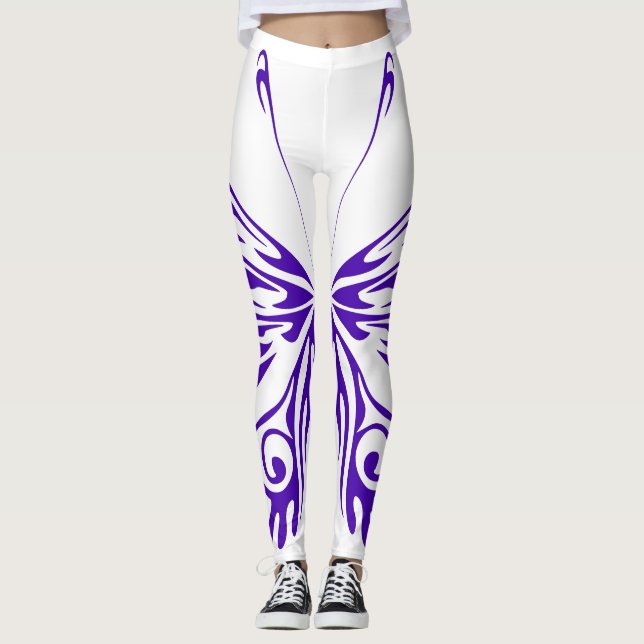 Leggings Papillon pourpre (Devant)