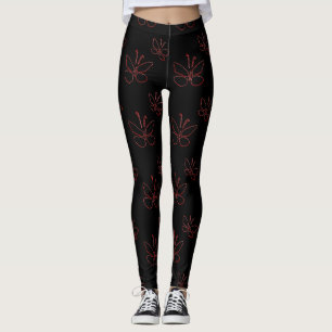 Leggings papillon rose