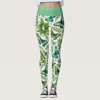 Leggings Papillons bleu-vert