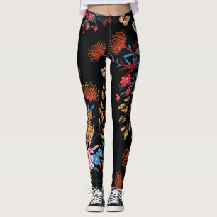 Leggings Papillons de jardin fleuris Style Liberty