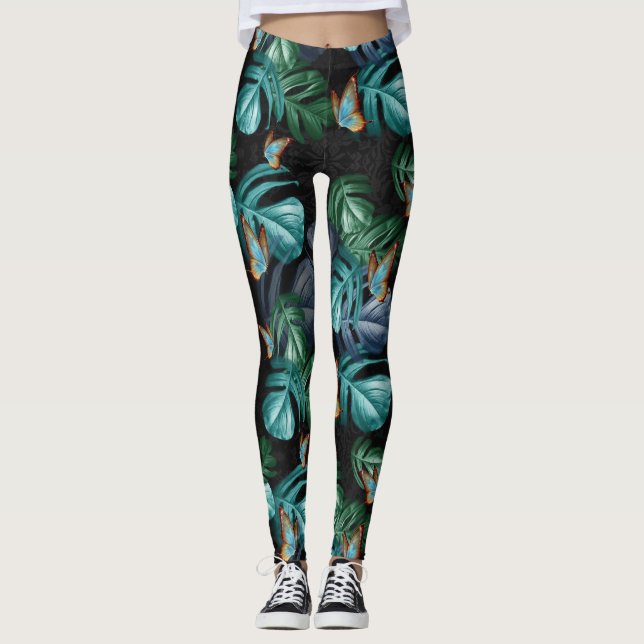 Leggings Papillons du Paradis/Tropical Turquoise Splash (Devant)