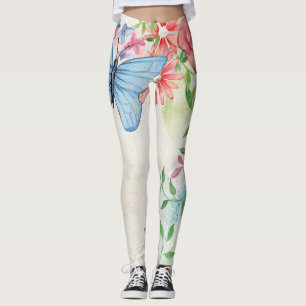 Leggings Papillons et fleurs