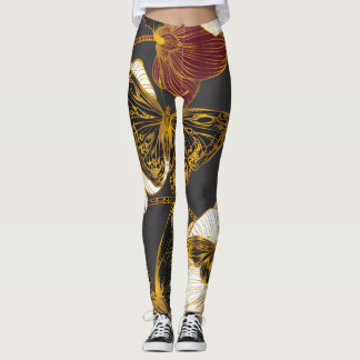 Leggings Papillons & Fleurs : Motif Boho de printemps