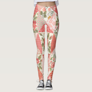 Leggings Papillons rose Patchwork sans couture