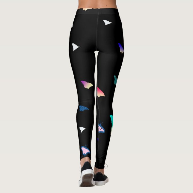 Leggings Papillons sur les guêtres noires (Dos)