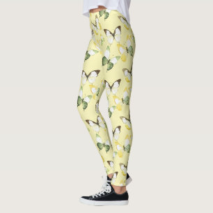 Leggings Papillons Vert Jaune