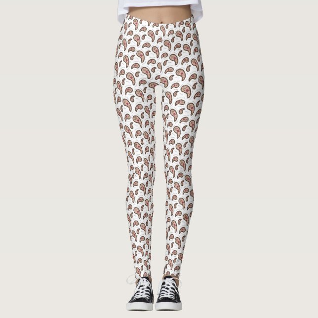 Leggings Paramecia Paisley Biologie Sciences Blanc (Devant)