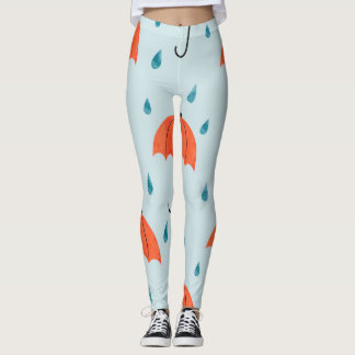 Leggings Parapluies : Aquarelle Automne gouttes
