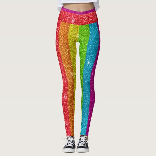 Leggings Parties scintillant arc-en-ciel Drapeau Gay pride  (Devant)