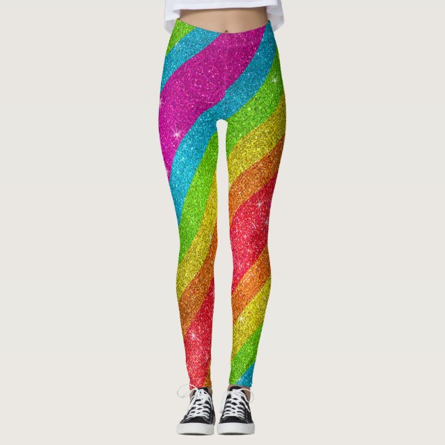 Leggings Parties scintillant arc-en-ciel Drapeau Gay pride  (Devant)