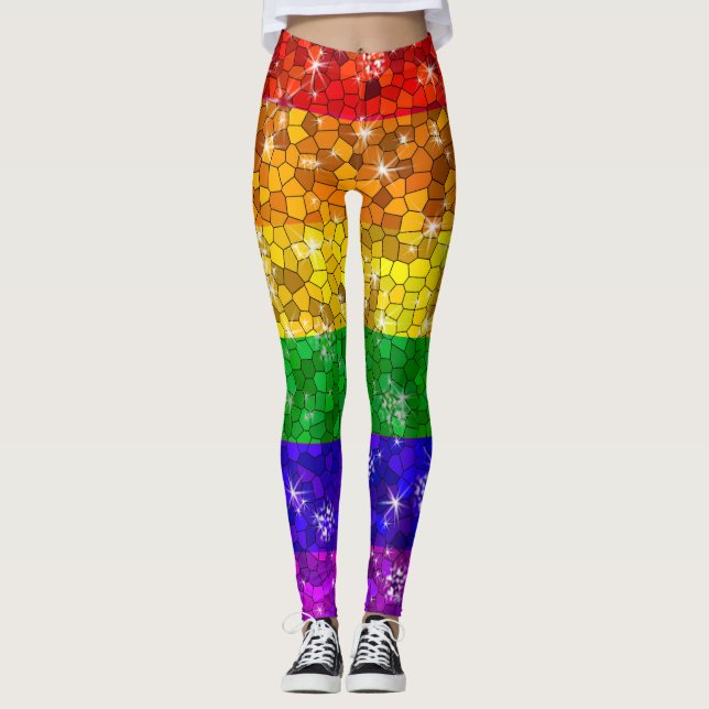 Leggings Parties scintillant Arc-en-ciel drapeau mariage Ga (Devant)