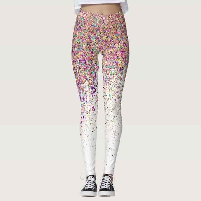 Leggings Parties scintillant Arc-en-ciel moderne étincelles (Devant)
