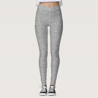 Leggings parties scintillant argent moderne et tendance