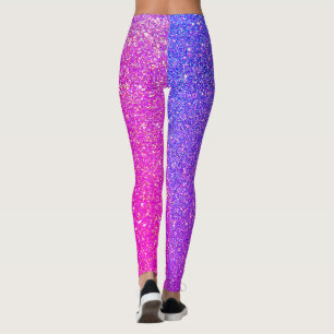Leggings Parties scintillant bleu violet Ombre Sparkly Mode