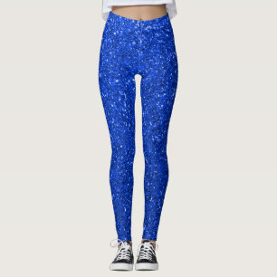 Leggings Parties scintillant bleue étincelante Leggements