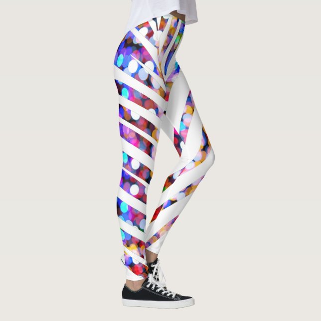 Leggings Parties scintillant Bokeh Palm Tree Leaf Motifs co (Droite)