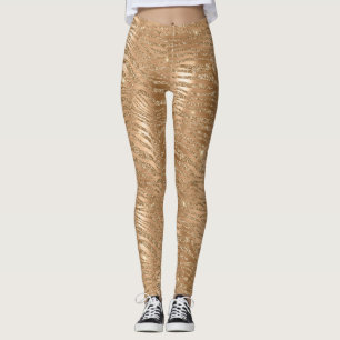 Leggings Parties scintillant brillante d'or Sparkle Zebra P