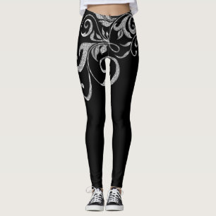 Leggings Parties scintillant d'argent blanc conception fill