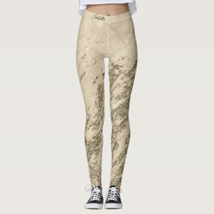 Leggings Parties scintillant de Champagne Gold de luxe Marb