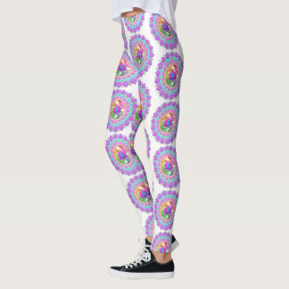 Leggings Parties scintillant de Diwali lotus rangoli