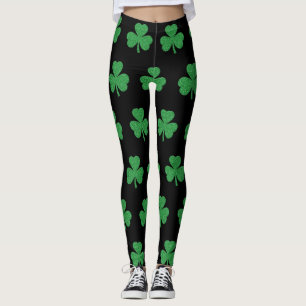 Leggings Parties scintillant de la Saint Patrick Shamrock