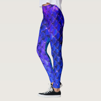 Leggings Parties scintillant de sirène bleue personnalisabl