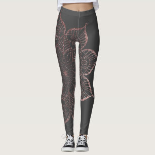 Leggings Parties scintillant des Gold Faux Roses non centr
