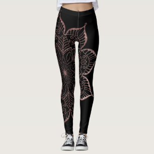 Leggings Parties scintillant des Gold Faux Roses non centré