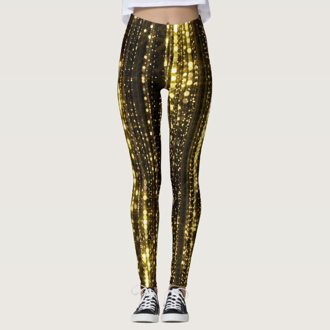Leggings Parties scintillant d'or : Arrière - plan de parti (Devant)