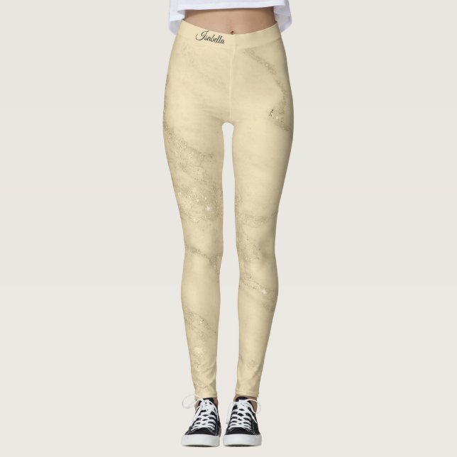 Leggings Parties scintillant d'or de champagne de luxe Marb (Devant)