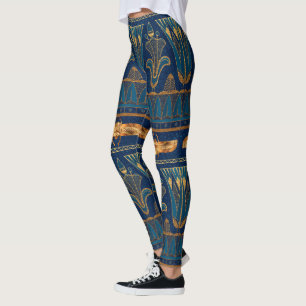 Leggings Parties scintillant d'or des hiéroglyphes égyptien