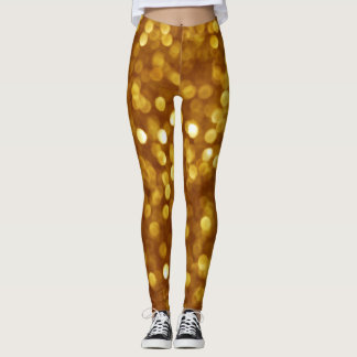 Leggings Parties scintillant dorée déconcentrée, texture ét